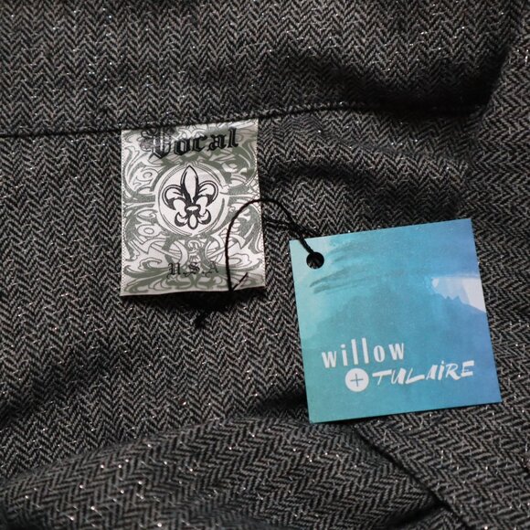 Vocal Embellished Shacket Womens Gray GLam Rock Contemporary Transitional NWT - Picture 3 of 11